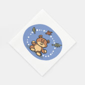 Herfst Beer met vallende bladeren Servet (Hoek)