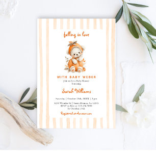 Herfst Beer pompoen Baby shower Kaart