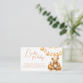 Herfst Beer Pompoen Boeken voor baby ticket Informatiekaartje (Staand voorkant)