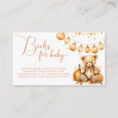 Herfst Beer Pompoen Boeken voor baby ticket Informatiekaartje (Voorkant)