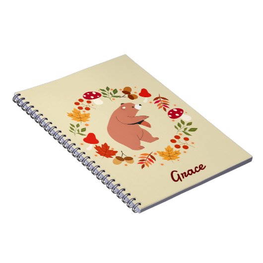 Herfst Beer Spiraal Foto Notitieboek (Rechterzijde)