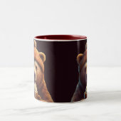 Herfst Beer Thanksgiving Pompoen Spice Hot Cacao Tweekleurige Koffiemok (Center)