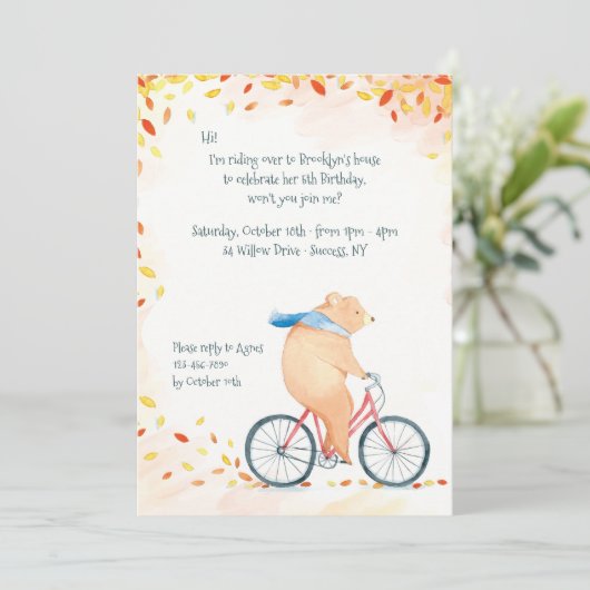 Herfst Beer Uitnodiging (Staand voorkant)