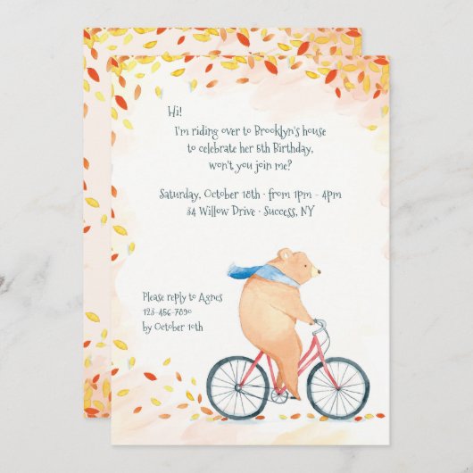 Herfst Beer Uitnodiging (Voorkant / Achterkant)