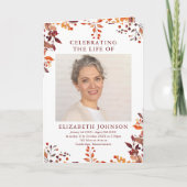 Herfst begrafenis herdenkingsbevel gevouwen programma (Voorkant)