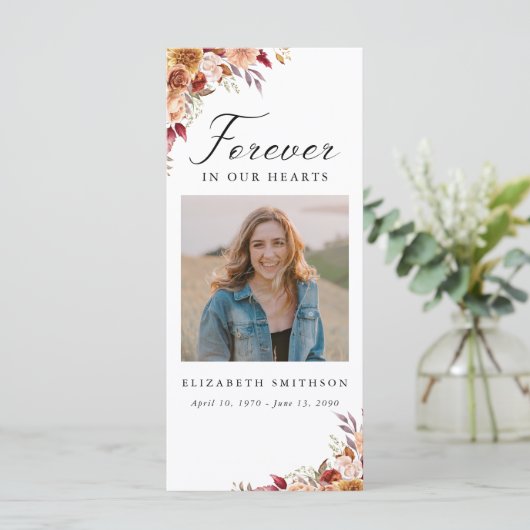 Herfst Begrafenis voor altijd in ons hart Gedichte (Staand voorkant)