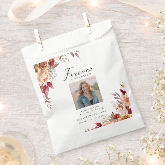 Herfst Begrafenis voor altijd in ons hart Gedichte Bedankzakje (Geknipt)