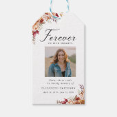 Herfst Begrafenis voor altijd in ons hart Gedichte Cadeaulabel (Voorkant)