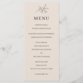 Herfst Beige Eenvoudig Elegant Botanisch Menu (Voorkant)