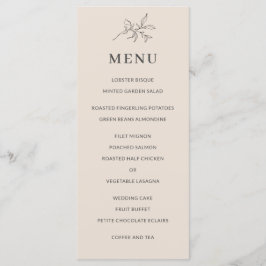 Herfst Beige Eenvoudig Elegant Botanisch Menu