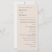 Herfst Beige Eenvoudig Elegant Huwelijksprogramma (Voorkant)