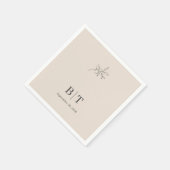 Herfst Beige Eenvoudige Botanisch met Initialen Servet (Hoek)