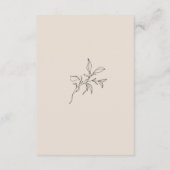 Herfst Beige Eenvoudige Elegante Bruiloft Details Informatiekaartje (Achterkant)