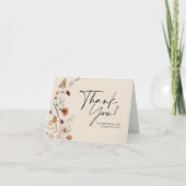 Herfst Beige Floral Baby shower Dank u kaart (Voorkant)