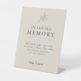 Herfst beige in liefdevolle herinnering reclamebord met voetstuk