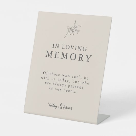 Herfst beige in liefdevolle herinnering reclamebord met voetstuk (Voorkant)