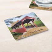 Herfst Belmont overdekte brug NH Kartonnen Onderzetters (Schuin)