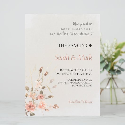 Herfst Belofte - Elegante herfst bruiloft uitnodig Kaart (Staand voorkant)