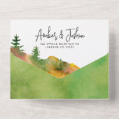 Herfst Berg Alles in een bruiloft Uitnodigen All In One Uitnodiging (Achterkant)