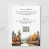 Herfst Berg Bos Meer QR Code Trouwen Kaart (Achterkant)