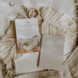 Herfst Berg Bruiloft Details Behuizing Kaart