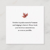 Herfst Berg Bruiloft Hotel Accommodatie Informatiekaartje (Voorkant)
