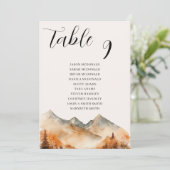 Herfst Berg Bruiloft Tafel Nummer Kaart (Staand voorkant)