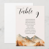Herfst Berg Bruiloft Tafel Nummer Kaart (Voorkant / Achterkant)