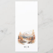 Herfst Berg Meer Rustieke Trouwmenu Menu (Achterkant)