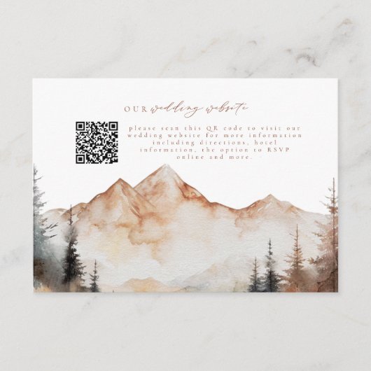 Herfst Berg QR Code Bruiloft Details Kaart (Voorkant)