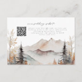 Herfst Berg QR Code Bruiloft Details Kaart (Voorkant)