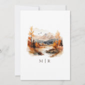 Herfst Berg Waterverf Meerzijde Trouwen  Kaart (Achterkant)