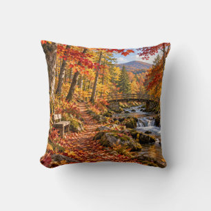 Herfst Bergbos Wandelpad Kussen