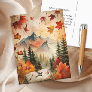 Herfst Bergen Herfstbladeren Vintage Natuur Briefkaart