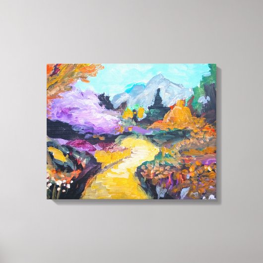 Herfst Bergpad Schilderij Canvas Afdruk (Voorkant)