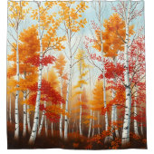 Herfst berk bomen douchegordijn (Voorkant)