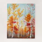 Herfst berk bomen puzzel (Verticaal)