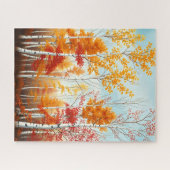 Herfst berk bomen puzzel (Horizontaal)