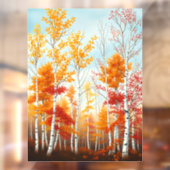 Herfst berk bomen venster vastklampen raamsticker (Vel 2)