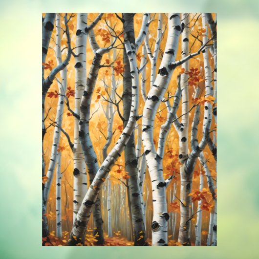 Herfst berk bomen venster vastklampen raamsticker (Vel 3)