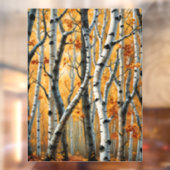 Herfst berk bomen venster vastklampen raamsticker (Vel 2)