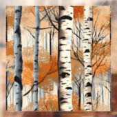 Herfst berk bomen venster vastklampen raamsticker (Vel 2)