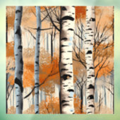 Herfst berk bomen venster vastklampen raamsticker (Vel 3)