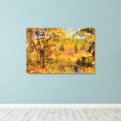 Herfst Berkboom Canvas Afdruk (Insitu (Houten vloer))