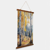 Herfst Berkenbomen Natuur Landschap Kunst Hangend Wandkleed (Gebogen)