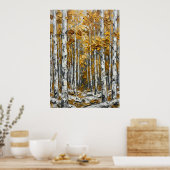 Herfst Berkenbomen Schilderij Poster | Gouden Bos (Keuken)