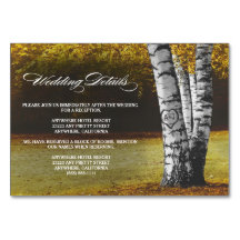 Herfst Berkenboom Huwelijksreceptie + Hotel Kaarte