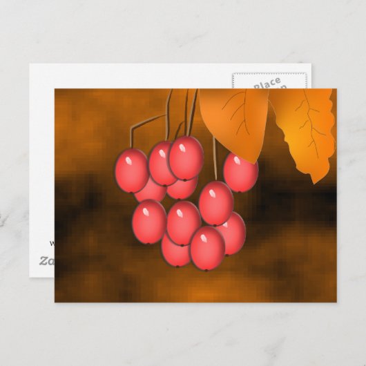 Herfst Berries en bladeren Briefkaart (Voorkant / Achterkant)