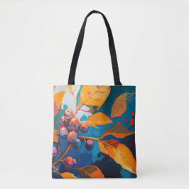 Herfst bessen en bladeren geverfd. Herfst in het b Tote Bag