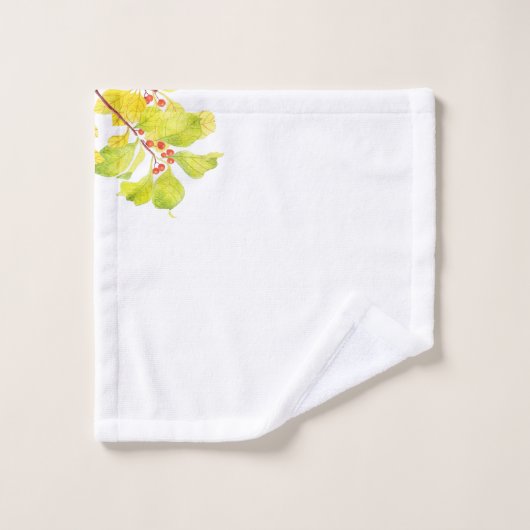 Herfst bessen op een badkamer handdoek set (Wasdoekje)